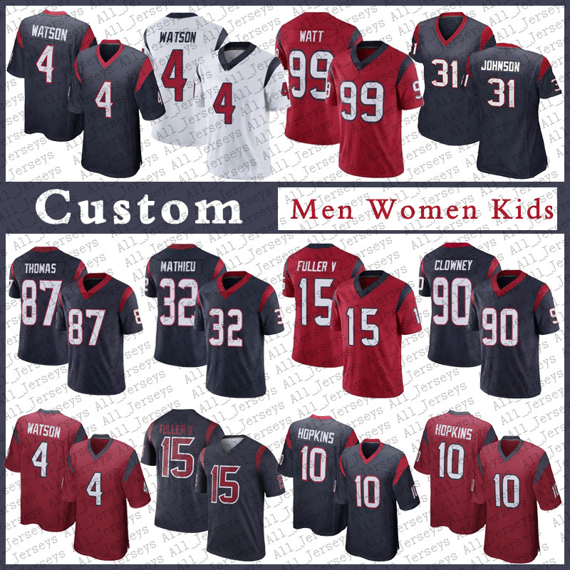 4 Deshaun Watson Custom Men Women Kids Football Jerseys 99 J.J. Watt 28 Michael Thomas 21 Mark Ingram 30 Phillip Lindsay 31 David Johnson 13 Brandin Cooks 5 Tyrod Taylo, White
4 Deshaun Watson Custom Men Women Kids Football Jerseys 99 J.J. Watt 28 Michael Thomas 21 Mark Ingram 30 Phillip Lindsay 31 David Johnson 13 Brandin Cooks 5 Tyrod Taylo, White