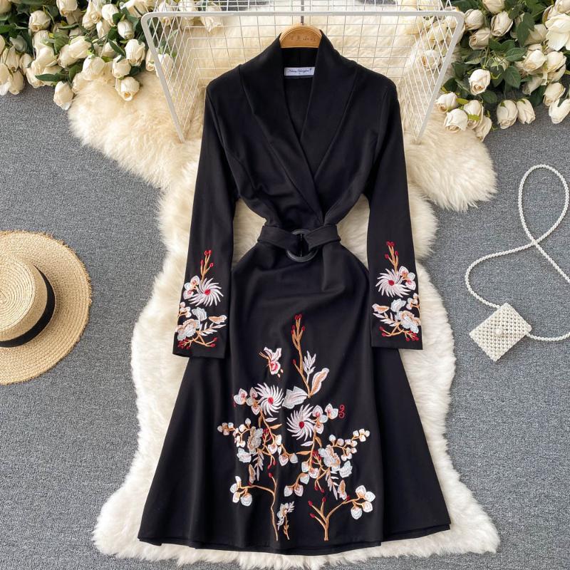 Casual Dresses 2021 Black Suit Dress Chinese Style High-end Embroidery Technology Ladies Woman
Casual Dresses 2021 Black Suit Dress Chinese Style High-end Embroidery Technology Ladies Woman