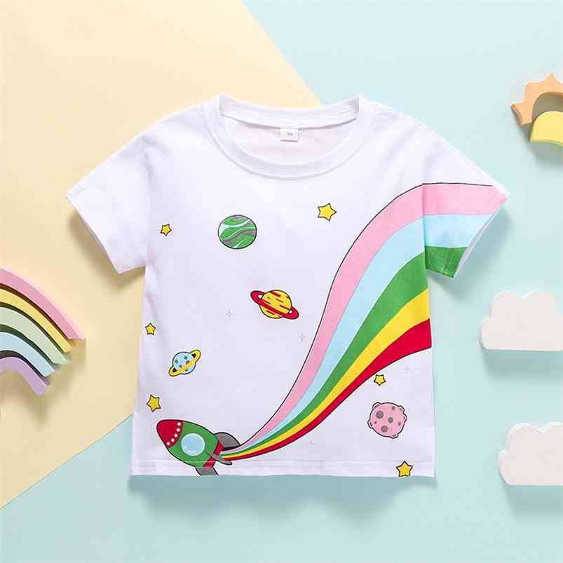 Summer Style Children Short Sleeve O Neck Print Rocket Streetwear Cute Baby Girl Or Boys T-shirt 3-10T 210629, White
Summer Style Children Short Sleeve O Neck Print Rocket Streetwear Cute Baby Girl Or Boys T-shirt 3-10T 210629, White