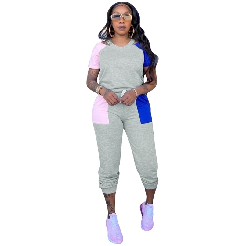 Gray 2 Piece Pants Sets For Women Gym Clothing Summer Product Pullover T-Shirt Tunic Skinny Joggings Track Suit 210525, Multi
Gray 2 Piece Pants Sets For Women Gym Clothing Summer Product Pullover T-Shirt Tunic Skinny Joggings Track Suit 210525, Multi