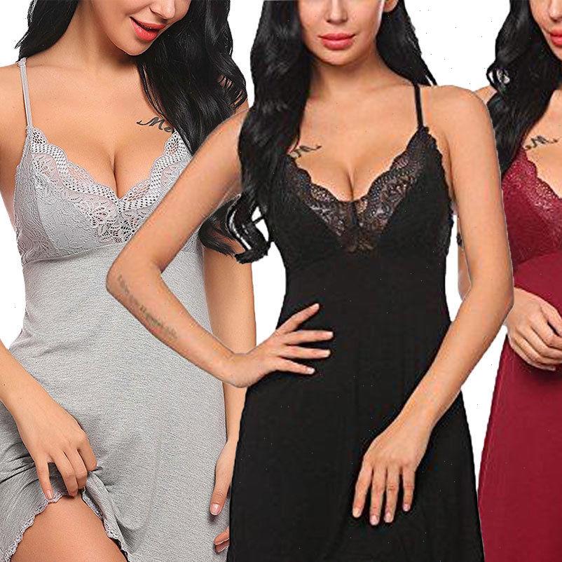 solid lace night women sleepwear mini dress deep v neck erotic strap nightie nightgown, Black;red
solid lace night women sleepwear mini dress deep v neck erotic strap nightie nightgown, Black;red