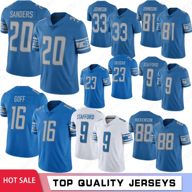 20 Barry Sanders 16 Jared Goff Men Football Jersey 23 Jeff Okudah 9 Matthew Stafford 88 T.J. Hockenson 81 Johnson 32 D'Andre Swift Foot, Black;red
20 Barry Sanders 16 Jared Goff Men Football Jersey 23 Jeff Okudah 9 Matthew Stafford 88 T.J. Hockenson 81 Johnson 32 D'Andre Swift Foot, Black;red