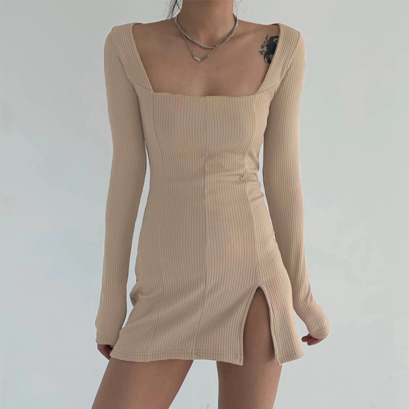 2021heyoungirl split side solid bodycon mini dress women square collar ribbed casual short dresses ladies long sleeve korean fashion, Black;gray
2021heyoungirl split side solid bodycon mini dress women square collar ribbed casual short dresses ladies long sleeve korean fashion, Black;gray