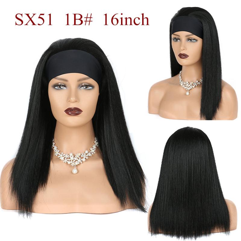 Synthetic Wigs GURUILAGU Headband Wig Straight Long For Black Women Hair Color 99J/613/1B/27