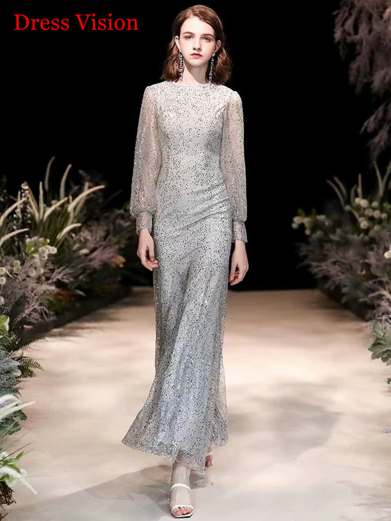 Elegant Long Sleeve Mermaid Evening Dresses O-Neck Sequin Party Gown Vestido De Fiesta De Boda Floor Length, White
Elegant Long Sleeve Mermaid Evening Dresses O-Neck Sequin Party Gown Vestido De Fiesta De Boda Floor Length, White