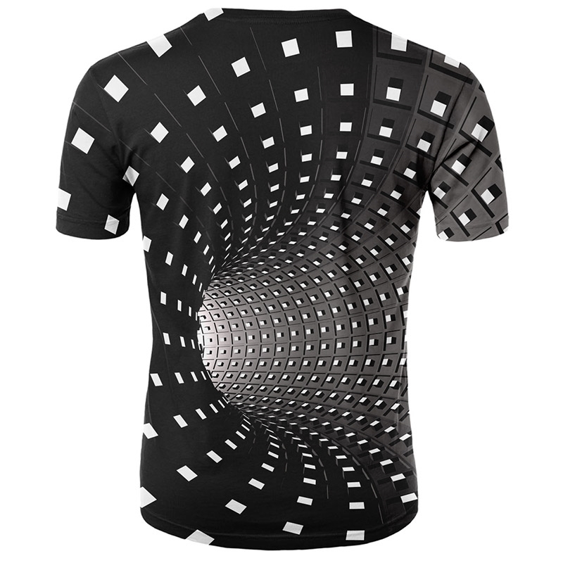 Men Women Short Sleeve T-Shirt 3D Swirl Print Optical Illusion Hypnosis Tee Tops XRQ88 210329