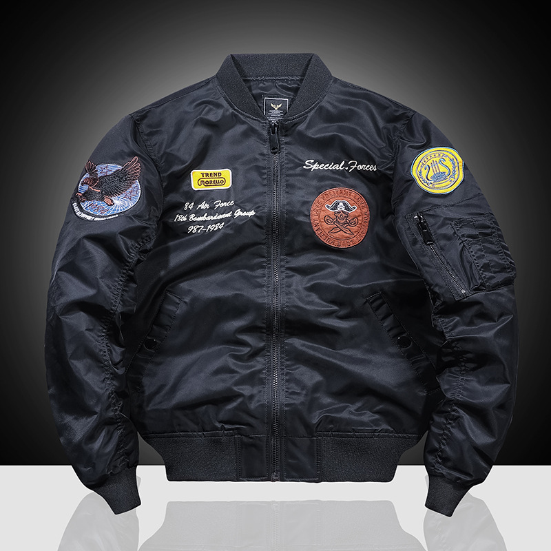 Spring and Autumn New Style Men Fashion Embroidered Flight Jacket Plus Size, Black;brown
Spring and Autumn New Style Men Fashion Embroidered Flight Jacket Plus Size, Black;brown