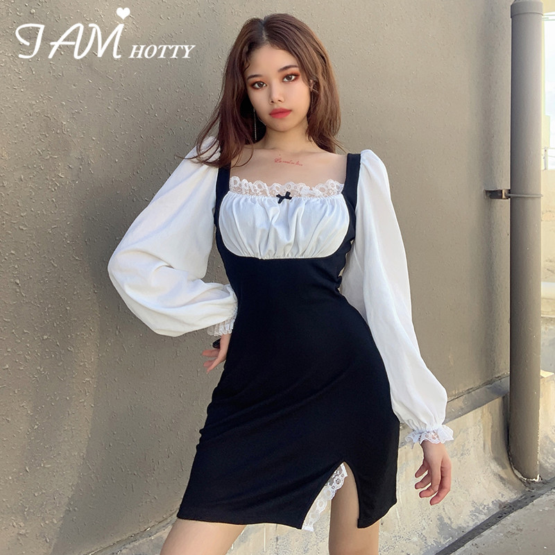 Y2K Lace Bow Patchwork Split Dress Sexy Vintage 90s Aesthetic Milkmaid Korean Bodycon Dress Female Kawaii Cute Clothes IAMHOTTY, Gray
Y2K Lace Bow Patchwork Split Dress Sexy Vintage 90s Aesthetic Milkmaid Korean Bodycon Dress Female Kawaii Cute Clothes IAMHOTTY, Gray