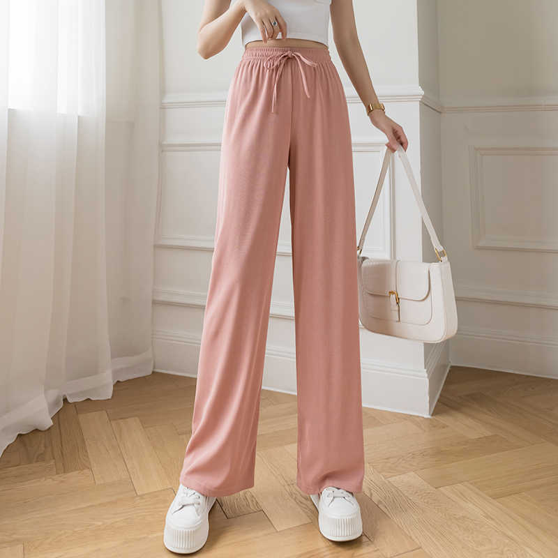 Slacks Women's Loose Summer Pants Soft Lce Silk Long Length Black Wide Leg Thin Pants Women High Waisted Trousers Pink Black 210604, Apricot
Slacks Women's Loose Summer Pants Soft Lce Silk Long Length Black Wide Leg Thin Pants Women High Waisted Trousers Pink Black 210604, Apricot
