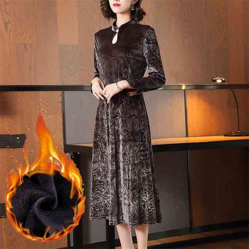 Plus velvet gold improved version cheongsam dress retro autumn and winter Office Lady 210603, Plus velvet thickeni
Plus velvet gold improved version cheongsam dress retro autumn and winter Office Lady 210603, Plus velvet thickeni
