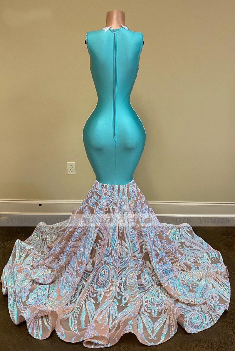 Black Girls Sparkly Sequin Long Prom Dresses 2021 Sexy sheer o Neck Mermaid African Women Gala Evening Party Gowns robes