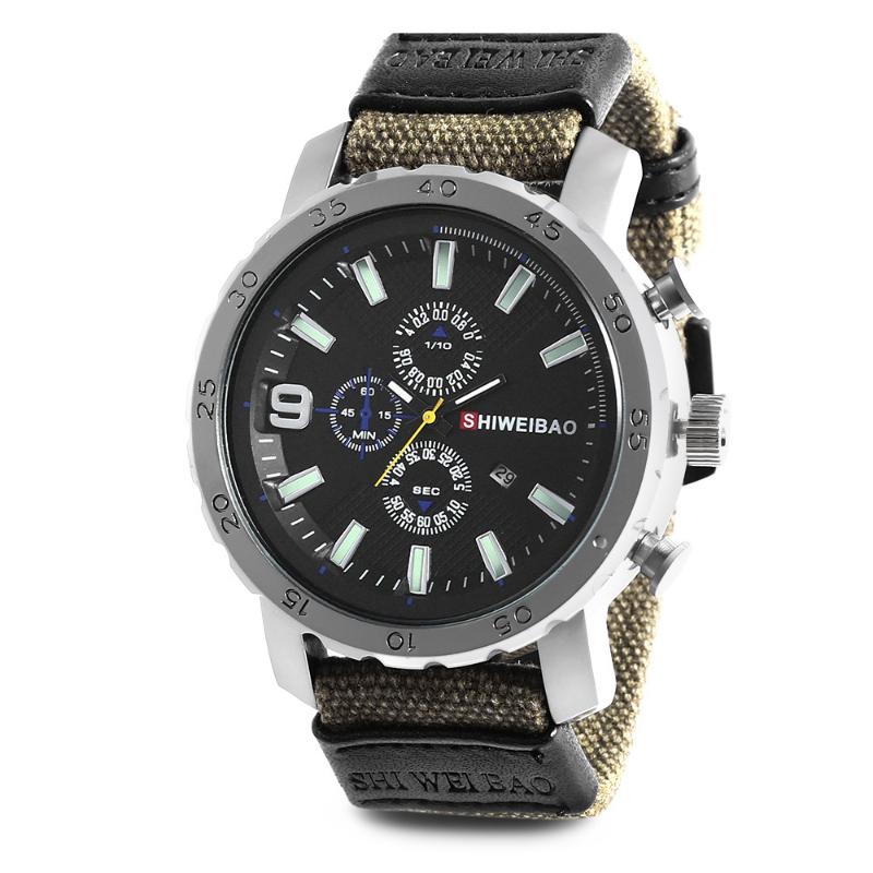 Wristwatches Sports Brand SHIWEIBAO Men's Quartz Watch Date Display Military Business Canvas Strap Classic Clock Relogio Masculino
Wristwatches Sports Brand SHIWEIBAO Men's Quartz Watch Date Display Military Business Canvas Strap Classic Clock Relogio Masculino