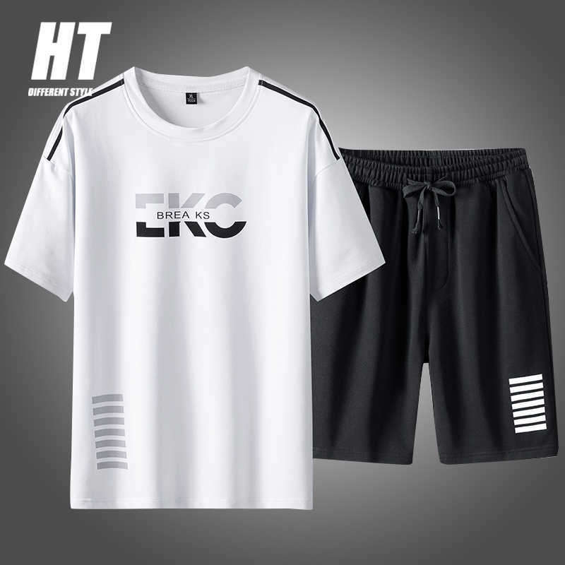 Short Sleeve Set Men Solid Tracksuit Set Summer Fashion Print T-Shirt+Shorts 2 PC Jogger Fitness Suit Male Clothing Streetwear 210603, Hh0835black
Short Sleeve Set Men Solid Tracksuit Set Summer Fashion Print T-Shirt+Shorts 2 PC Jogger Fitness Suit Male Clothing Streetwear 210603, Hh0835black