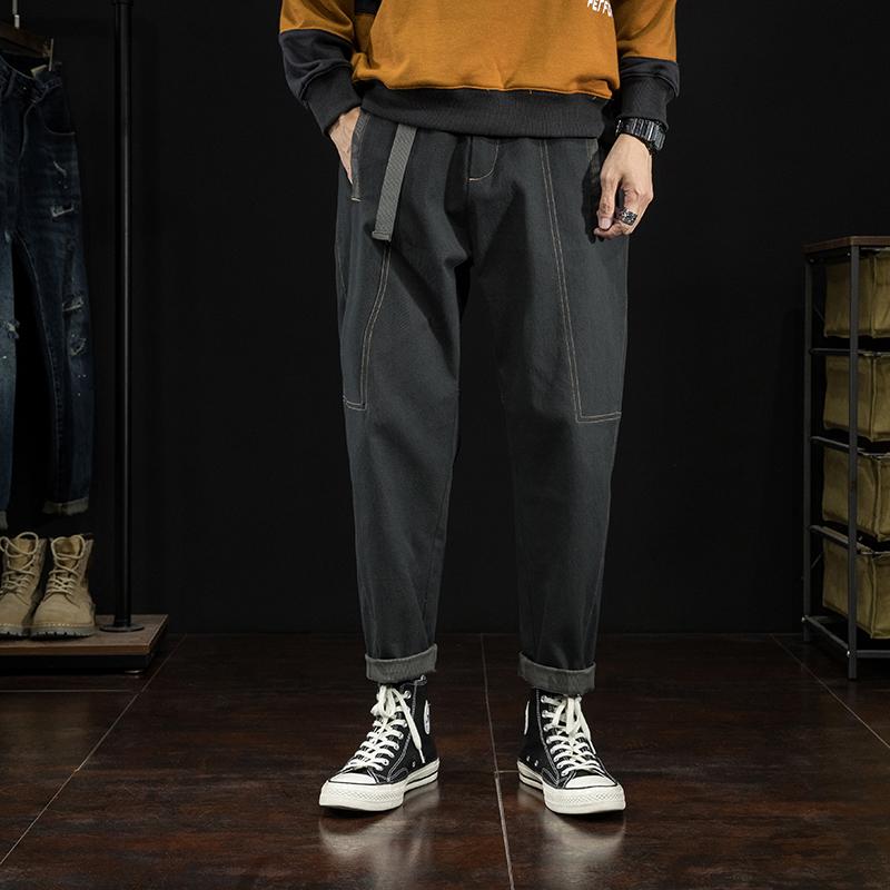 Men's Fall/Winter 2021 Trousers Fashion Bunch Of Foot Sweatpants Loose Harlan Stretch Straight Leg Pants
