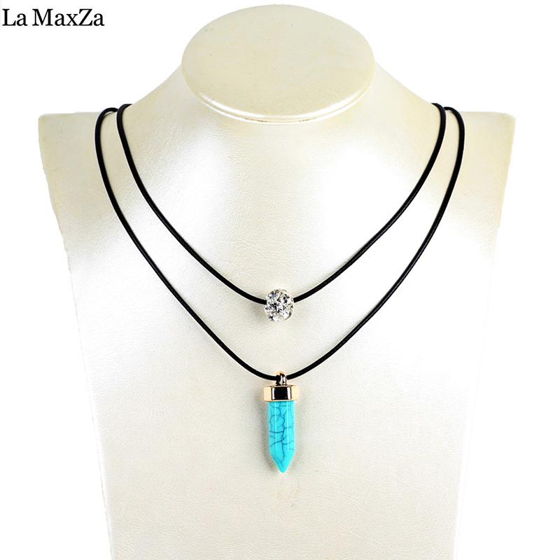 Pendant Necklaces La MaxZa Black Multilayer Leather Cord Hexagonal Column Necklace Multicolor Resin & Inlaid Crystal Ball Women
Pendant Necklaces La MaxZa Black Multilayer Leather Cord Hexagonal Column Necklace Multicolor Resin & Inlaid Crystal Ball Women