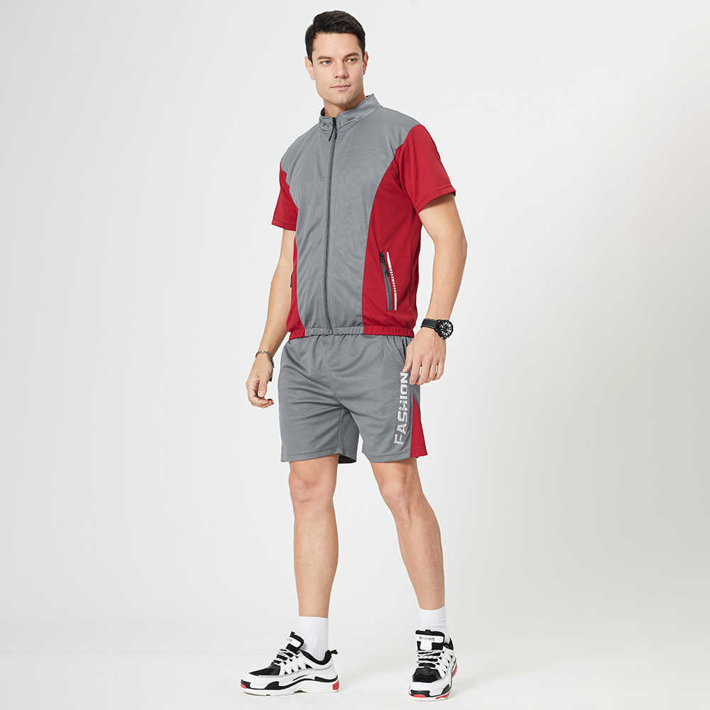 Tracksuit Men Summer T-Shirt+Shorts Set T-shirt and Shorts Casual Clothing Men Sports Wear Gym Clothes Men Sweat Suits 210603