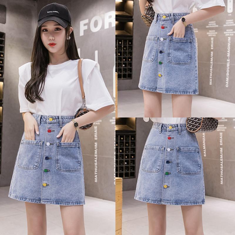 Skirts Summer 2021 Skirt High Waist A-line Short Small Denim Women' Wear Show Thin Trend, Blue
Skirts Summer 2021 Skirt High Waist A-line Short Small Denim Women' Wear Show Thin Trend, Blue