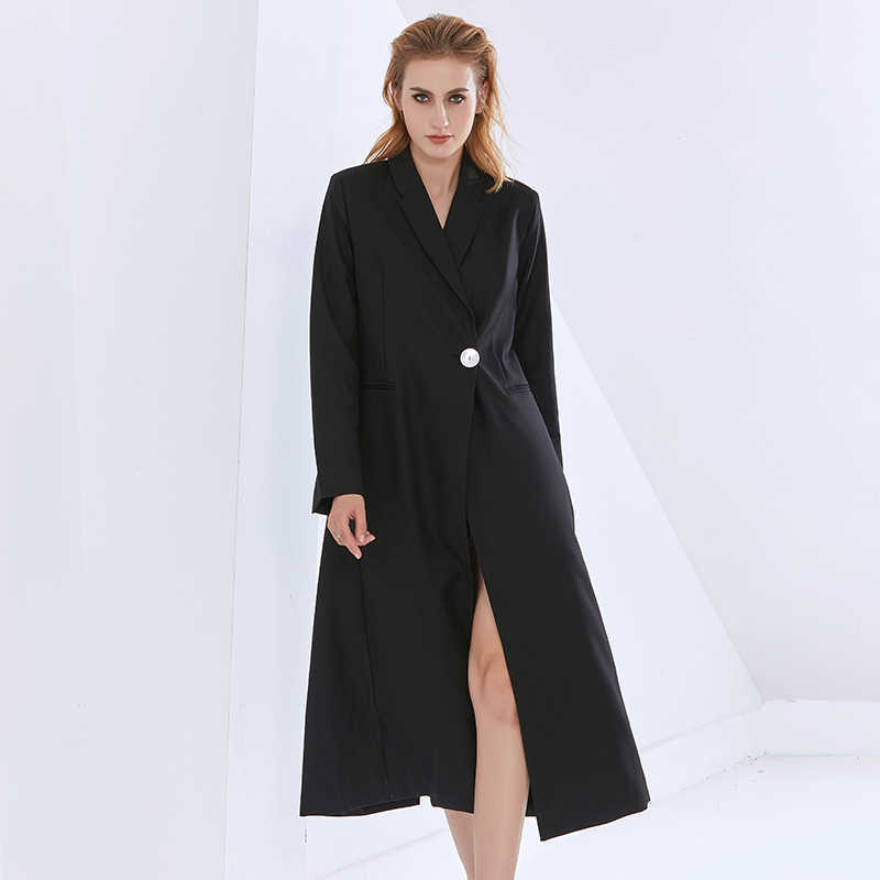 TWOTYLE Korean Spring Black Blazer For Women Notched Long Sleeve Casual Minimalist Blazers Female Fashion Clothing 210930