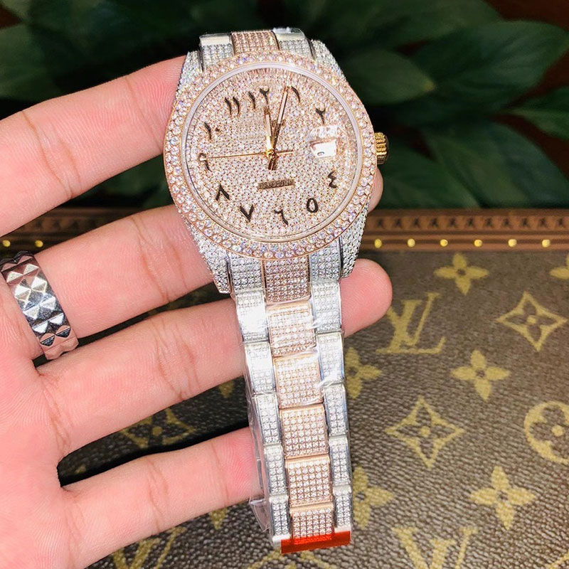 Mens Watch Automatic Mechanical Watches 41mm Women Wristwatches Full Diamond Sapphire Mirror Montre de Luxe Perfect Quality, Box
Mens Watch Automatic Mechanical Watches 41mm Women Wristwatches Full Diamond Sapphire Mirror Montre de Luxe Perfect Quality, Box