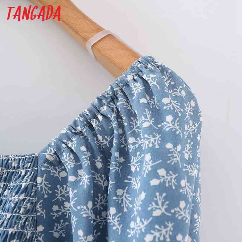 Women Flowers Pleated for Summer Short Sleeve Ladies Vintage Mini Dress Vestidos 3A37 210416