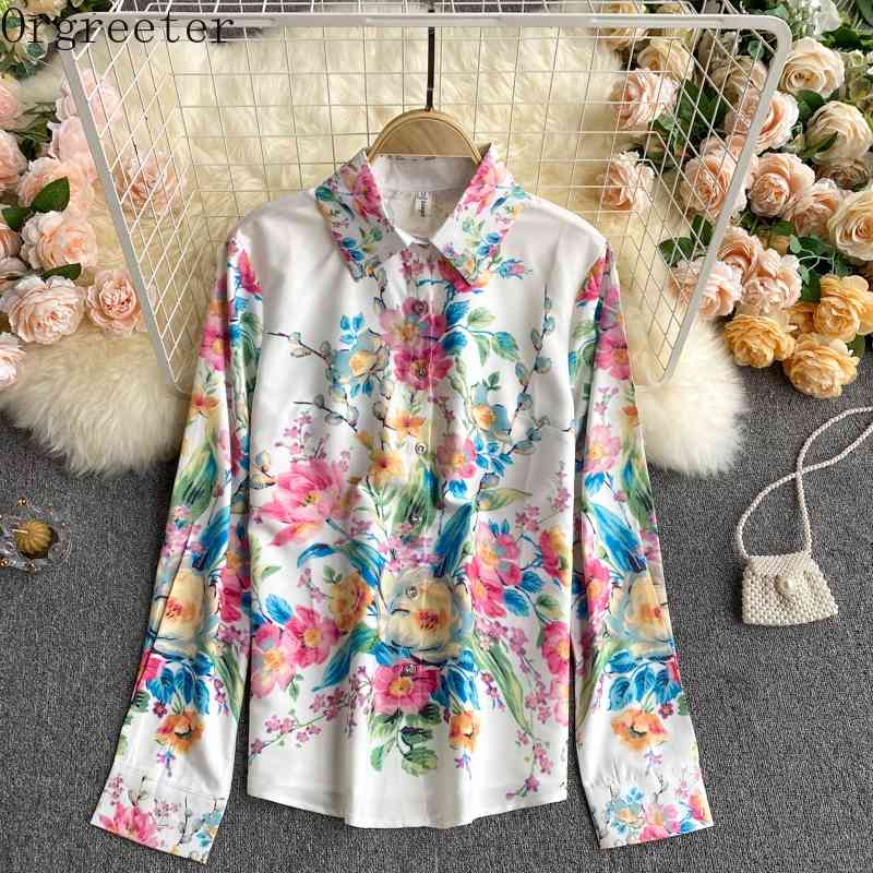 Runway Fashion Graceful Ladies Shirt High Quality Flower Print Plus Size Women's Stops Blusas Mujer De Moda Verano 210525, White
Runway Fashion Graceful Ladies Shirt High Quality Flower Print Plus Size Women's Stops Blusas Mujer De Moda Verano 210525, White