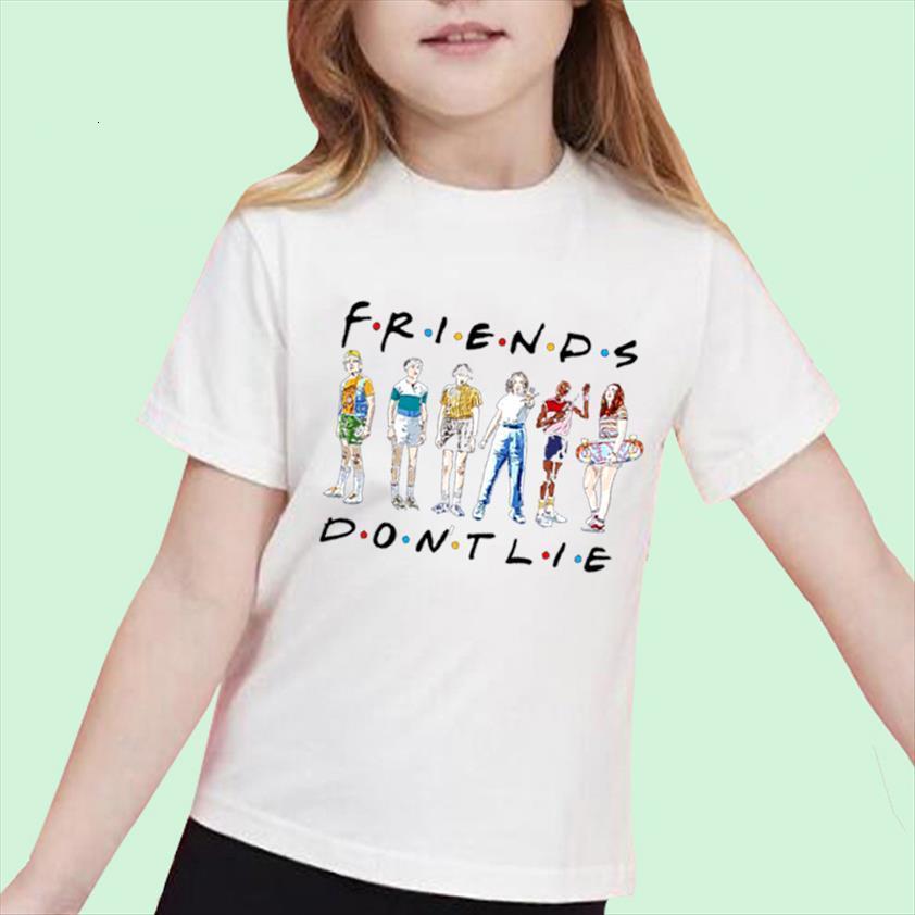 kpop stranger things friends dont lie print t shirt kids clothes graphic tees girls summer short sleeve tee boys, Blue