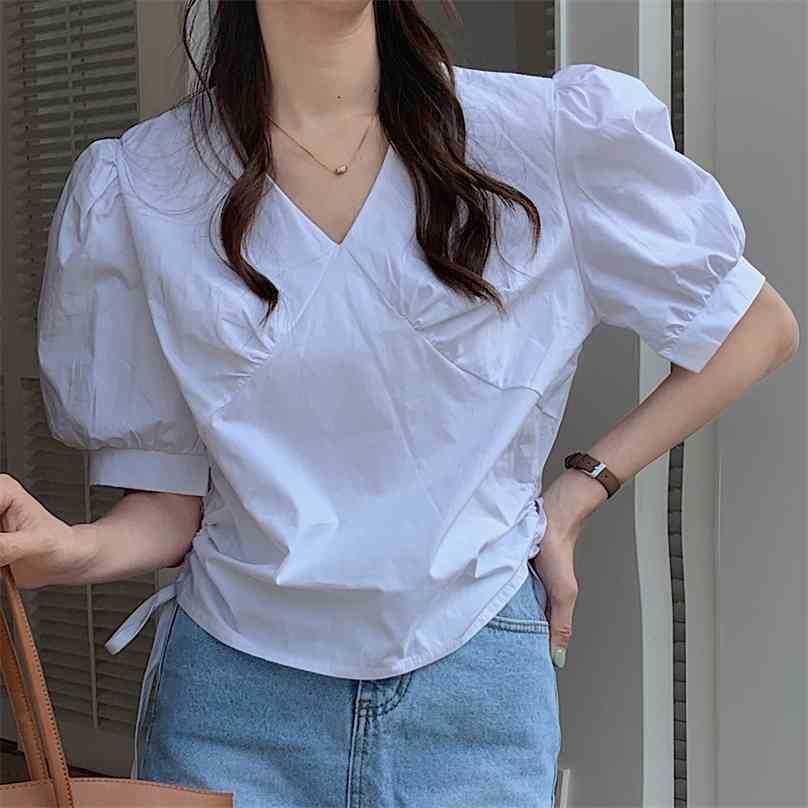 Retro Solid Femme Office Lady Brief Girls Slim Thin Elegance Drawstring Short Sleeves Tops All Match Blouses 210525, Blue
Retro Solid Femme Office Lady Brief Girls Slim Thin Elegance Drawstring Short Sleeves Tops All Match Blouses 210525, Blue