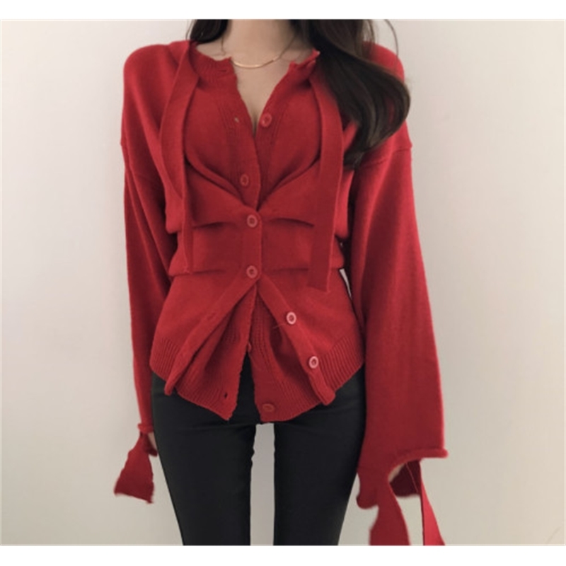 Spring Korean Fashion Sexy Knitted Cardigans Sweaters Women Long Sleeve Single Breasted Casual Tops 210514