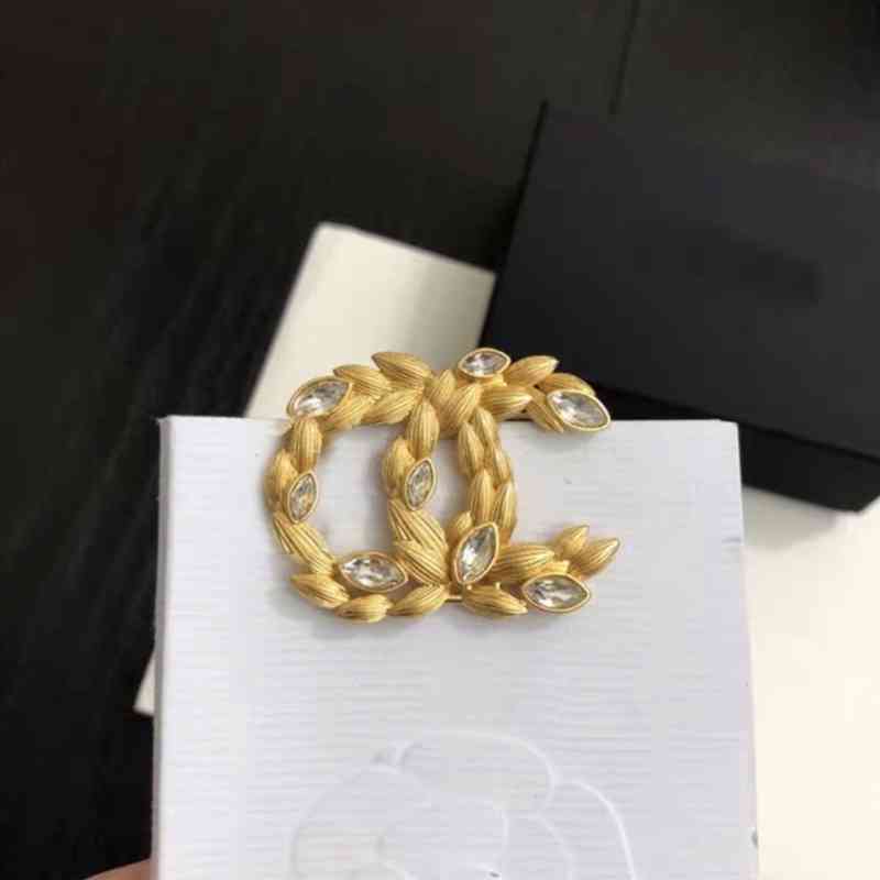 Geometric Wheat Ear Brooch Small Fragrance Style Personalized Pin Temperament Trend Fashion Home Accessories c