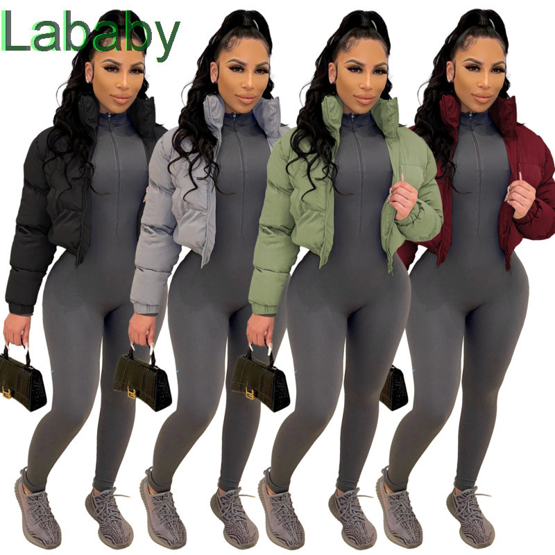 Women Down Coat Designer Autumn Winter Solid Colour Stand-up Collar Ladies Cotton Clothes Short Zipper Jacket 4 Colours, Black g0431
Women Down Coat Designer Autumn Winter Solid Colour Stand-up Collar Ladies Cotton Clothes Short Zipper Jacket 4 Colours, Black g0431