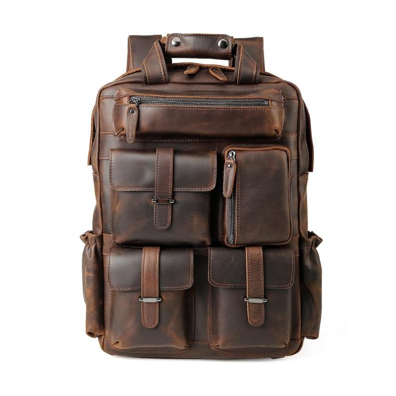 Backpack Tiding Vintage Mens Crazy Horse Leather Laptop Bag Pack Genuine Cow For Travelling, Dark brown
Backpack Tiding Vintage Mens Crazy Horse Leather Laptop Bag Pack Genuine Cow For Travelling, Dark brown