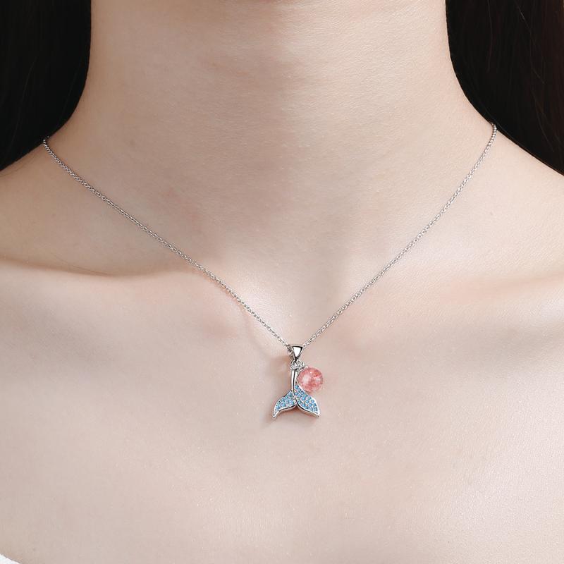 Chains 5929 925 Sterling Silver Mermaid Fishtail Necklaces With Natural Strawberry Crystal Cubic Zirconia Jewelry For Women Gifts
Chains 5929 925 Sterling Silver Mermaid Fishtail Necklaces With Natural Strawberry Crystal Cubic Zirconia Jewelry For Women Gifts