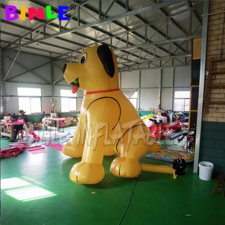Event decoration large inflatable yellow dog,cute dog mascot animal cartoon model on sale