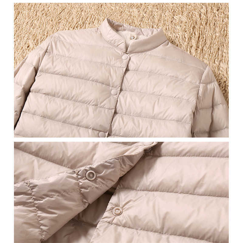 Sanishroly Women Midi Long Coat Autumn Winter Ultra Light Down Coat Parka Female White Duck Down Jacket Plus Size 2XL SE593 210819