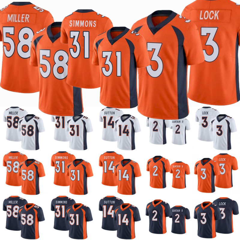 58 Von Miller Jersey Men Women youth Denver 14 Courtland Sutton 3 Drew Lock 10 Jerry Jeudy 31 Justin Simmons BRoNCoEs 2 Patrick Surtain II Football Jerseys, Color
58 Von Miller Jersey Men Women youth Denver 14 Courtland Sutton 3 Drew Lock 10 Jerry Jeudy 31 Justin Simmons BRoNCoEs 2 Patrick Surtain II Football Jerseys, Color