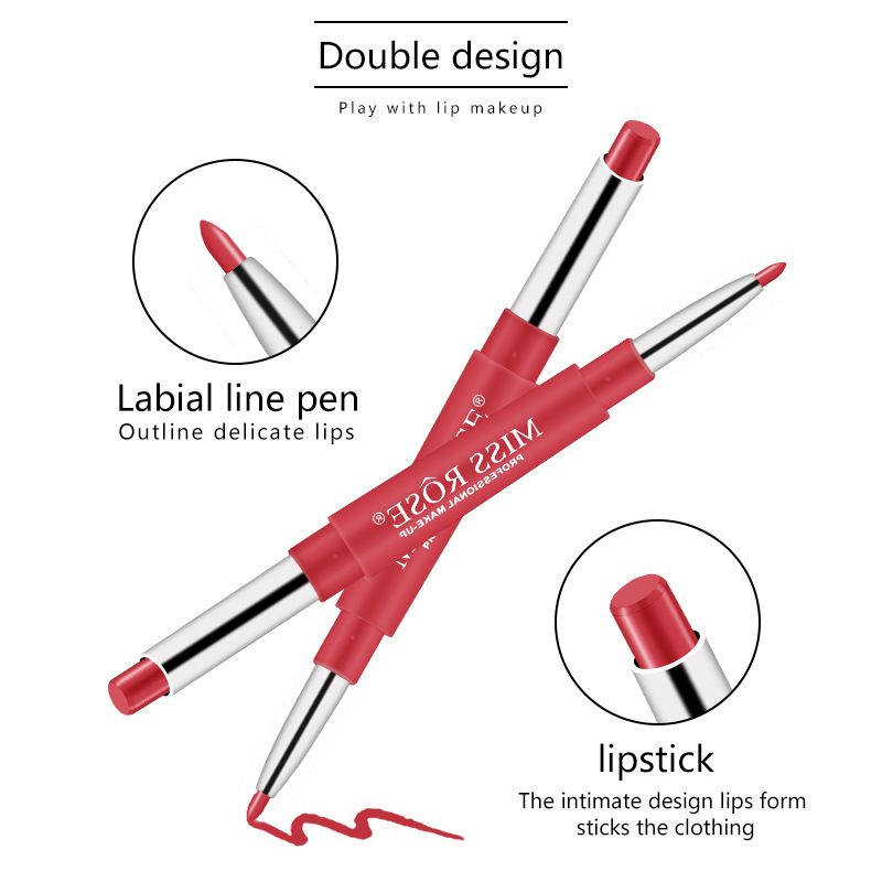 MISS ROSE double head matte waterproof lipstick lip liner 20 colors Automatic rotation multi-function 120pcs/lot DHL, As picture shown
MISS ROSE double head matte waterproof lipstick lip liner 20 colors Automatic rotation multi-function 120pcs/lot DHL, As picture shown
