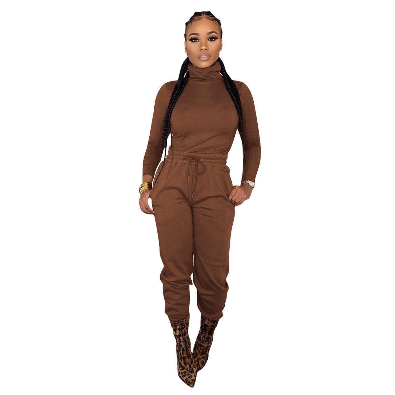 Womens solid 2 piece set tracksuit fall winter clothing plain sweatshirt pants sportswear hoodies leggings outfits outerwear bodysuits