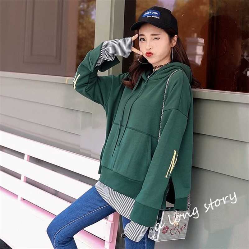 Hoodies Women Autumn Winter Trendy Embroidery Korean Style Simple Casual Kawaii Ulzzang Oversize Womens Clothing Chic Streetwear Y200915