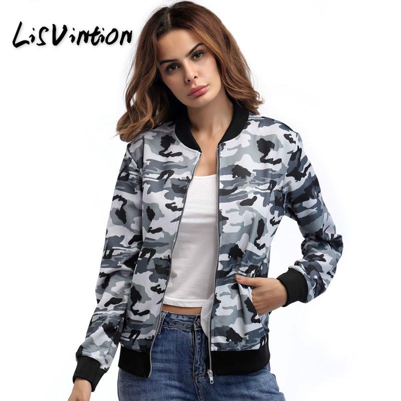 Women' Jackets Autumn Ladies Camouflage Zipper Up Bomber Jacket Casual Coat Outwear Women Clothes, Gray
Women' Jackets Autumn Ladies Camouflage Zipper Up Bomber Jacket Casual Coat Outwear Women Clothes, Gray