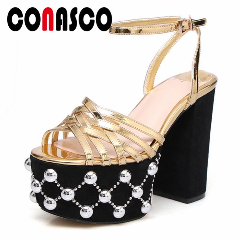 Brand Women Genuine Leather Buckle Sandals Square High Heels Sexy Party Night Club Shoes Woman Summer Platforms, Black
Brand Women Genuine Leather Buckle Sandals Square High Heels Sexy Party Night Club Shoes Woman Summer Platforms, Black