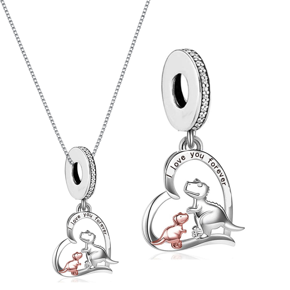 Fit Original Pandora Charm Bracelet 925 Sterling Silver Rose Gold Dinosaur Mom And Baby Heart Frame with Clear Zircon Pendant Beads For Making Women Berloque
Fit Original Pandora Charm Bracelet 925 Sterling Silver Rose Gold Dinosaur Mom And Baby Heart Frame with Clear Zircon Pendant Beads For Making Women Berloque