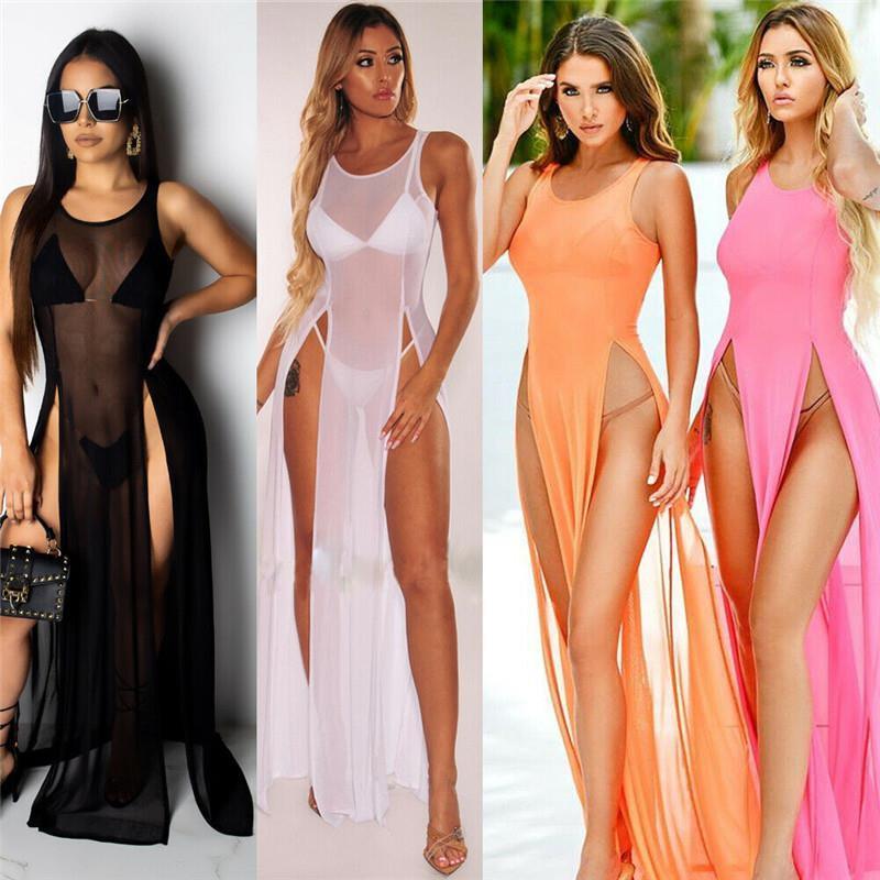 womens mesh dress sheer long ladies bikini cover up beach sundress solid see through sleeveless strap, Black;gray
womens mesh dress sheer long ladies bikini cover up beach sundress solid see through sleeveless strap, Black;gray
