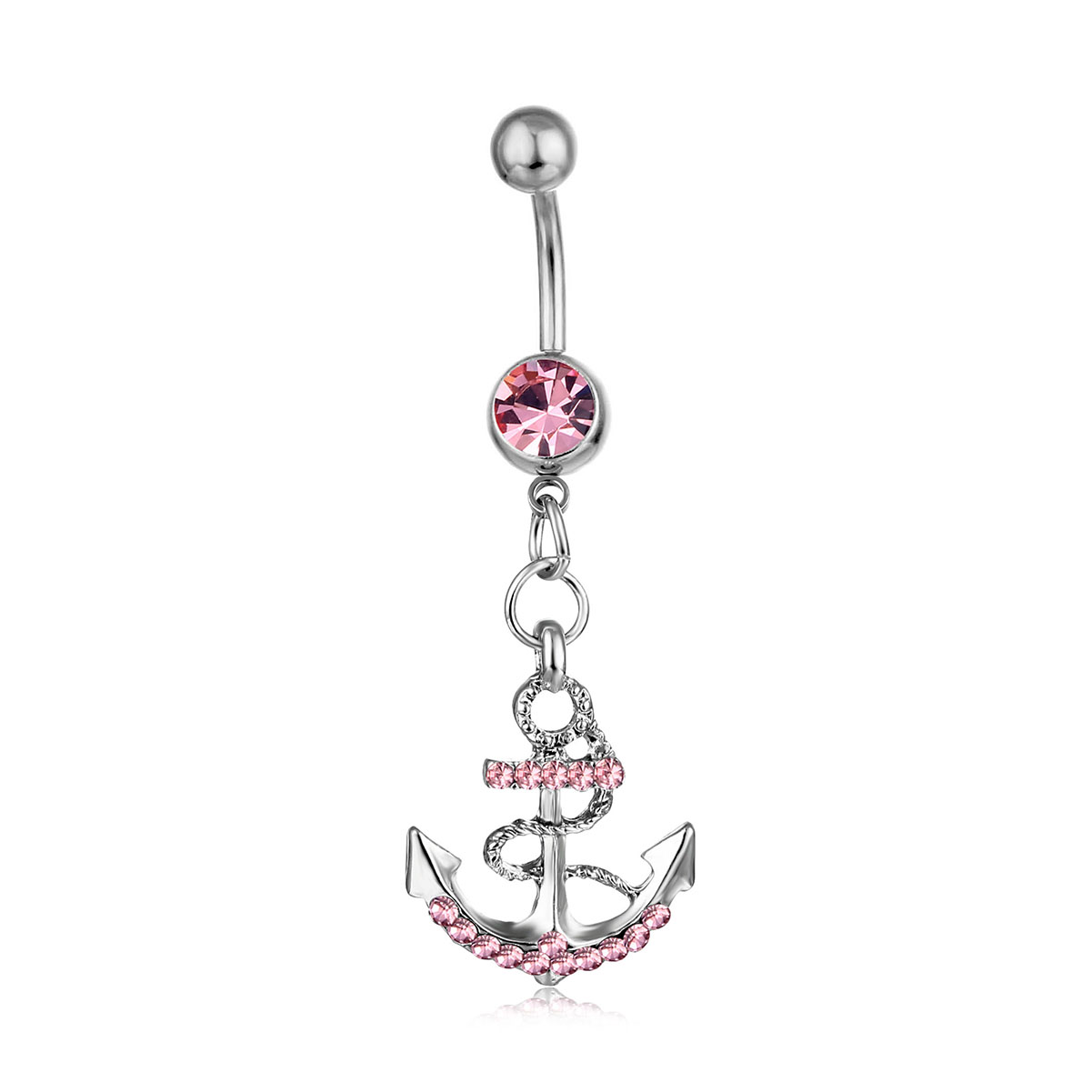 YYJFF D0438 The anchor style Belly Button Navel Rings mix colors ring body piercing jewelry