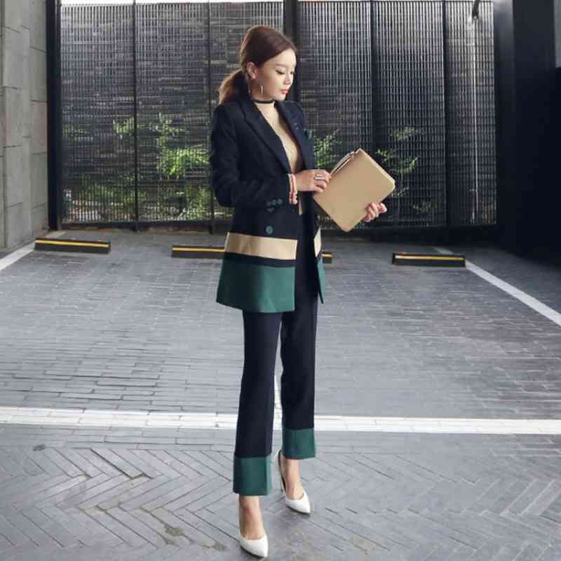 High quality women's suits professional elegant pants suit two-piece autumn and winter slim ladies blazer jacket 210527
High quality women's suits professional elegant pants suit two-piece autumn and winter slim ladies blazer jacket 210527