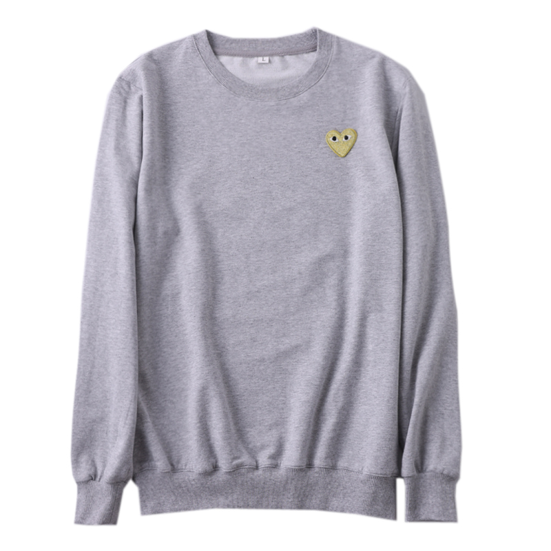 Long Sleeve Fashion Couple pure cotton T-Shirt Casual Embroidery Love-Heart Breathable T-shirt Casual For Man Women 210406