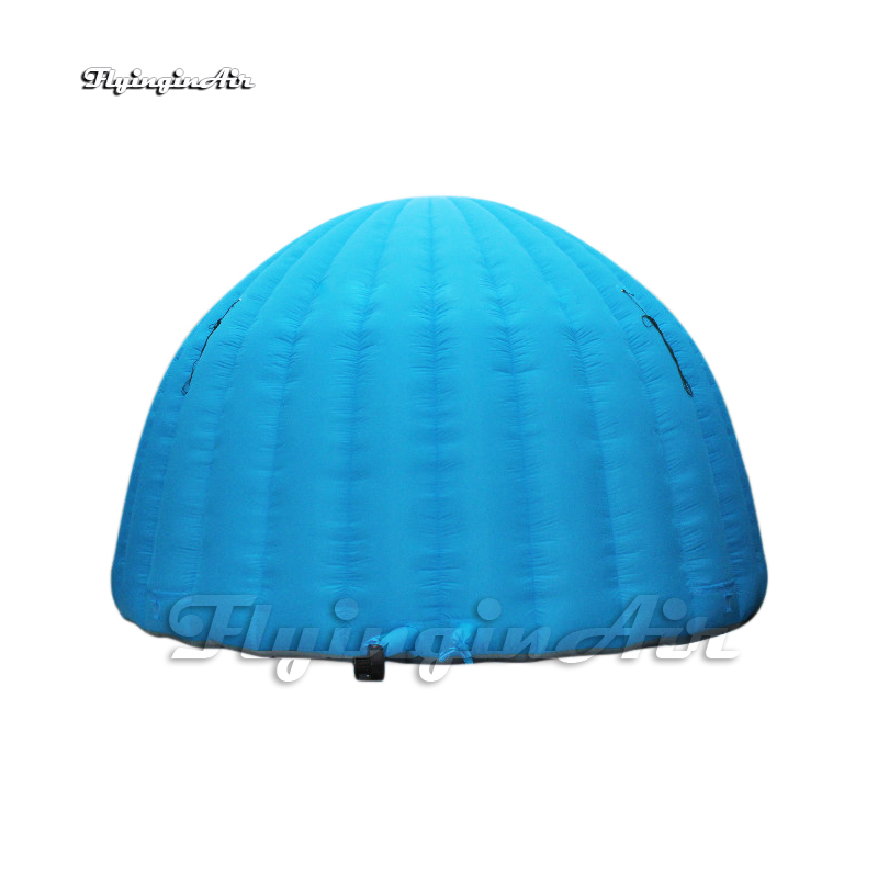 Customized Inflatable Igloo Advertising Circular Tent Blue Air Blow Up Dome House For Exhibition And Party Event