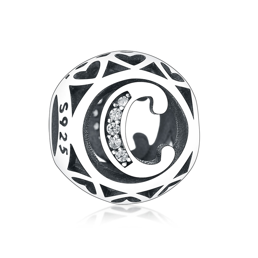 Fit Original Pandora Charm Bracelet 100% 925 Silver Initial Letter Alphabet Bead A-Z Jewelry Making Berloque Craft Christmas Kralen