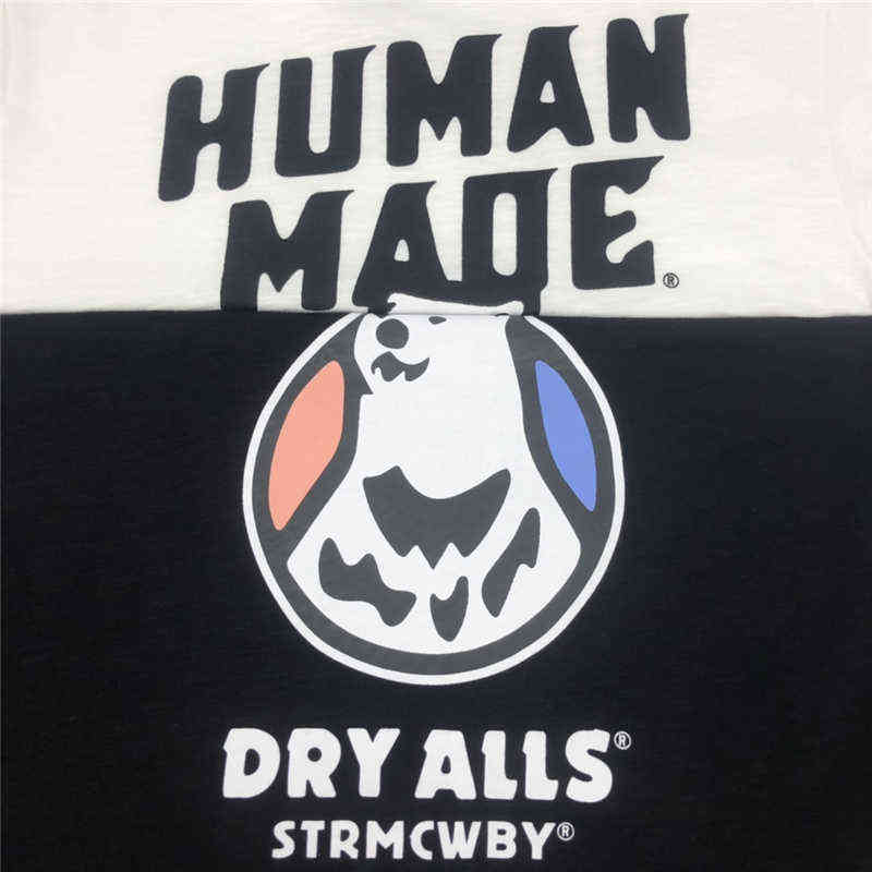 Polar Bear Sbreathable Slub Cotton Human Made T Shirt Men Women T-shirts Summer Style Top Tees Inside Tag G1207