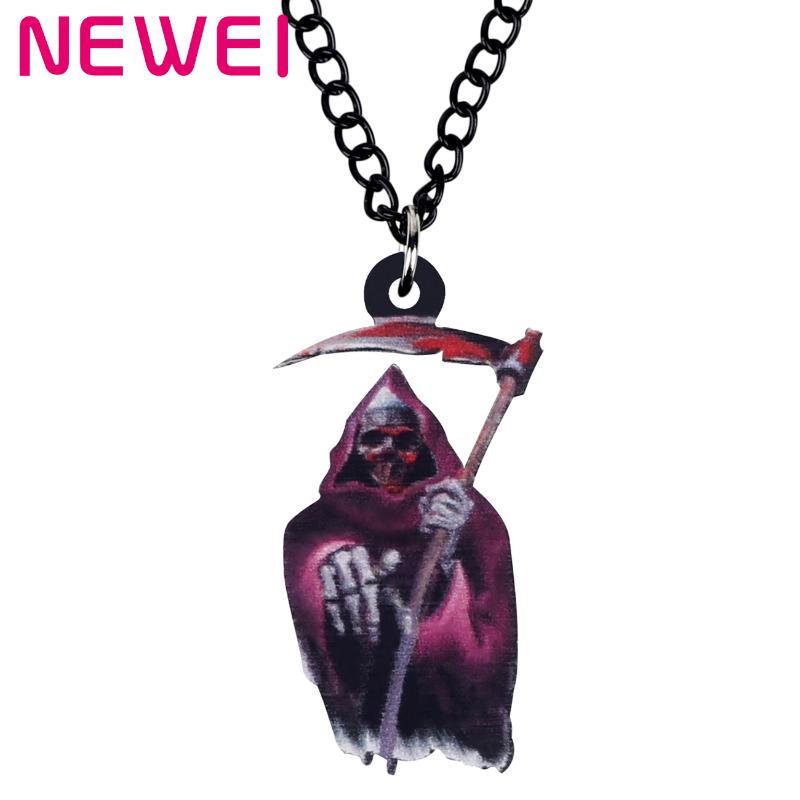Pendant Necklaces Ei Acrylic Halloween Death Reaper Sickle Skull Necklace Choker Chain Jewelry For Women Kids Classic Gift Decoration, Silver
Pendant Necklaces Ei Acrylic Halloween Death Reaper Sickle Skull Necklace Choker Chain Jewelry For Women Kids Classic Gift Decoration, Silver