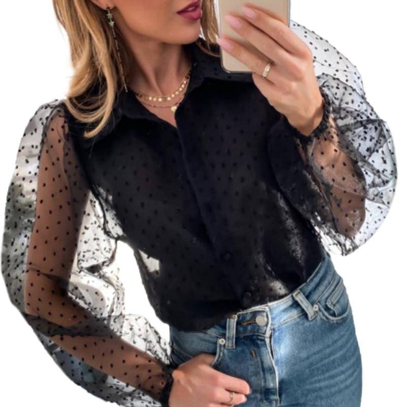 Women's Blouses & Shirts Fashion Women Mesh Sheer Puff Long Sleeve Tops Pullover Polka Dot Casual Blouse See Through Baggy Streetwear Clothe, White
Women's Blouses & Shirts Fashion Women Mesh Sheer Puff Long Sleeve Tops Pullover Polka Dot Casual Blouse See Through Baggy Streetwear Clothe, White